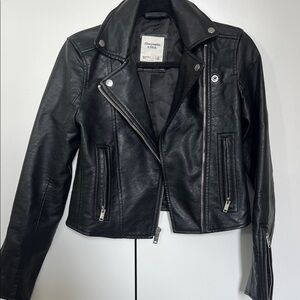 Abercrombie & Fitch Classic Black Leather Jacket